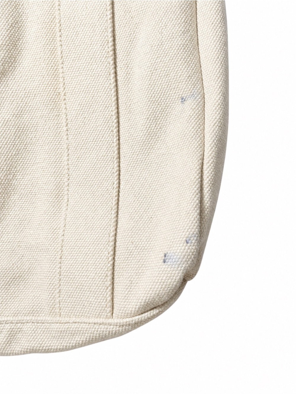 Tory Burch Canvas Tote Bag – Cream/Ivory | Mini Tote | Everyday Bag-Navy handle - Picture 3 of 5
